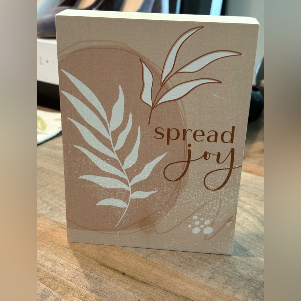 Spread Joy Decorative Wall Art - Neutral Leaf Print